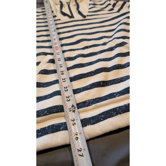 LL BEAN Signature Women's Blue Striped Hoodie MEDIUM Soft Cotton-Poly Blend - Picture 7 of 7